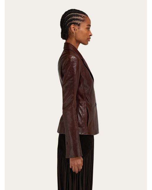 Ferragamo Brown Leather Jacket