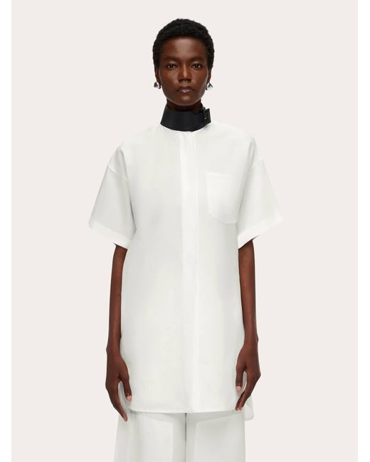 Donna Camicia Con Collo di Ferragamo in White