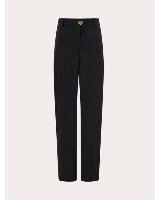 Ferragamo Black Cashmere Blend Tailored Trouser