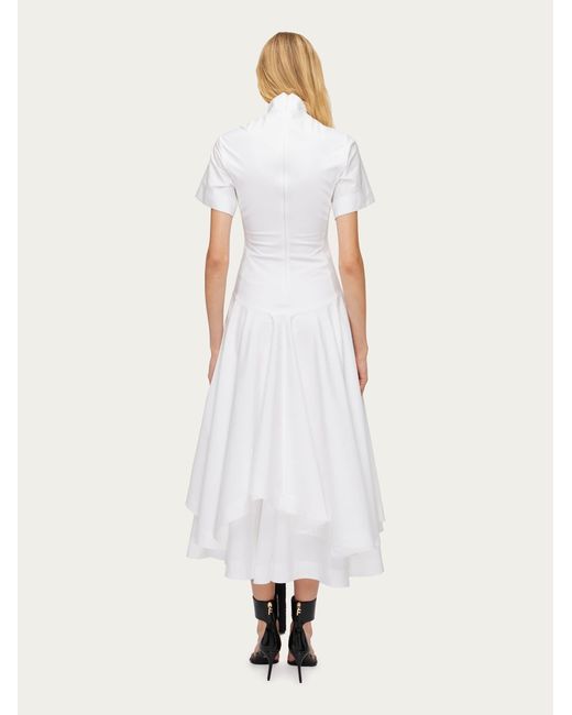 Ferragamo Natural Damen Kleid Mit Quaste Weiß