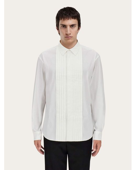 Ferragamo White Tuxedo Shirt for men