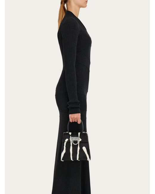 Ferragamo Black Iconic Top Handle (S)