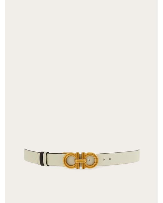 Ferragamo Natural Reversible And Adjustable Gancini Belt