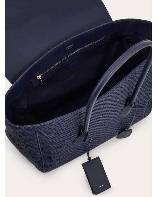Ferragamo Blue East-West Tote Bag (L) for men