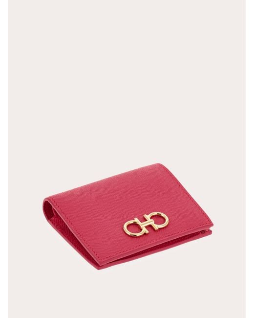 Ferragamo Pink Gancini Compact Wallet