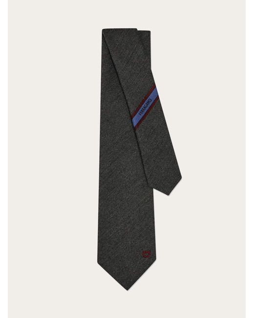 Ferragamo Black Gancini Jacquard Tie for men