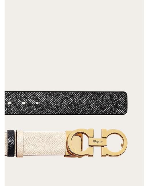 Ferragamo Natural Reversible And Adjustable Gancini Belt