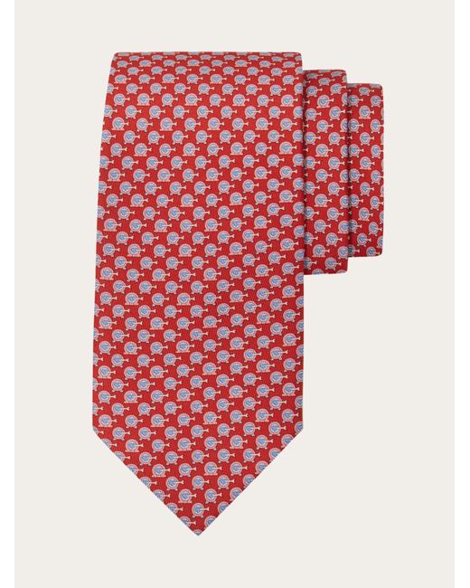 Ferragamo Pink Cupid Print Silk Tie for men