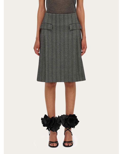 Donna Gonna Con Doppio Spacco di Ferragamo in Gray