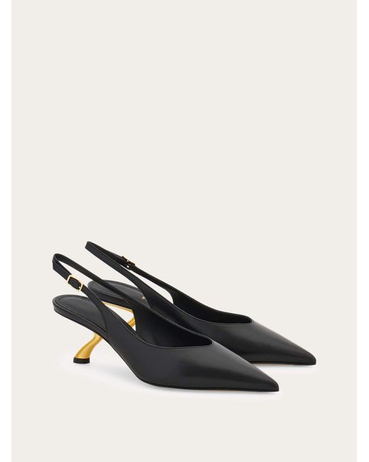Ferragamo Natural S-Shaped Heel Slingback