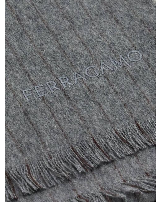 Ferragamo Gray Cashmere Scarf for men