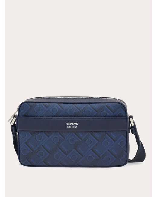 Ferragamo Blue Monogram Crossbody Bag for men