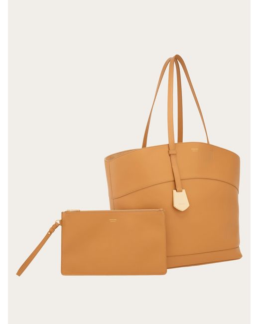 Ferragamo Orange Charming Tote Bag (m)