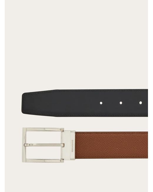 Ferragamo Multicolor Cinturón Reversible Y Ajustable Con Hebilla Rectangular for men