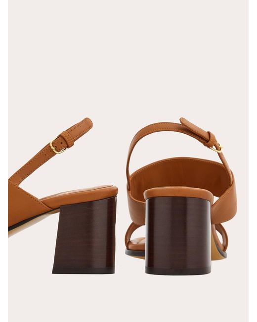 Ferragamo Natural Sandal With Gancini Ornament