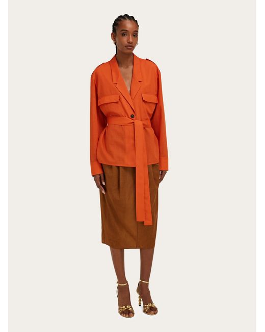 Ferragamo Orange Deconstructed Blazer
