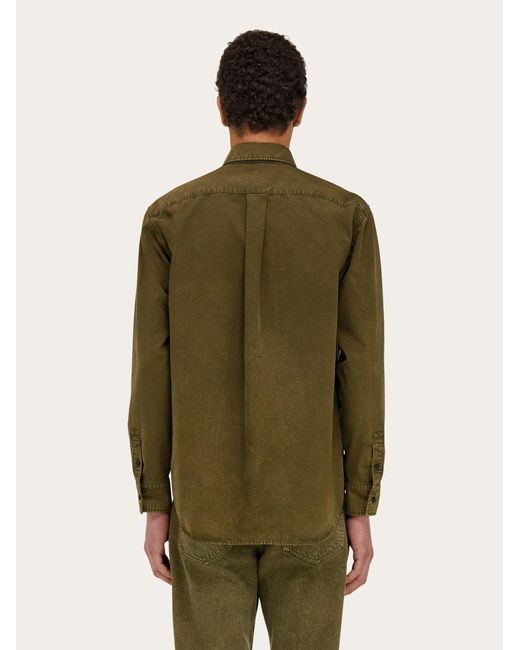 Ferragamo Green Button Down Work Shirt for men