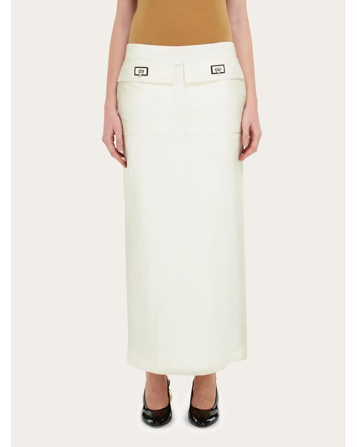 Ferragamo White Long Skirt