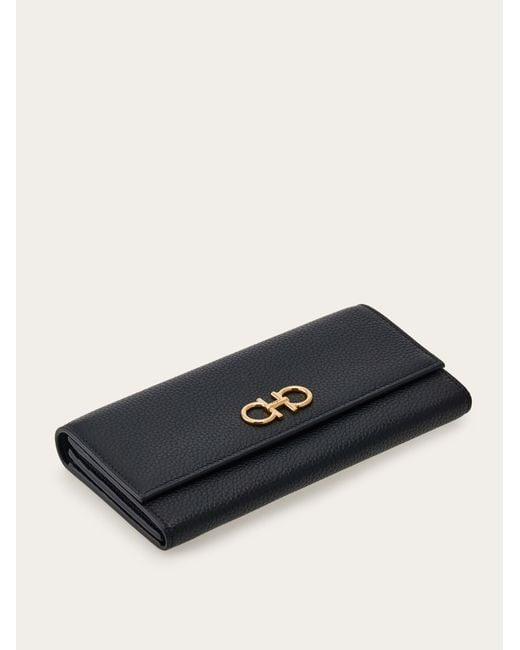 Gancini wallet with chain Ferragamo en coloris Black