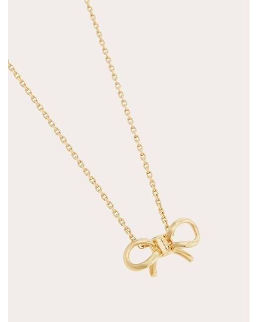 Ferragamo Natural Necklace With Bow Pendant