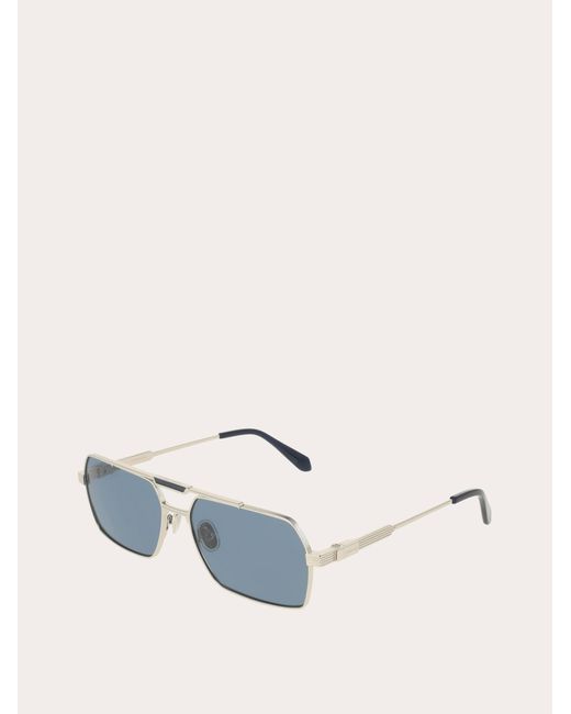 Ferragamo Blue Rectangular Frame Sunglasses for men