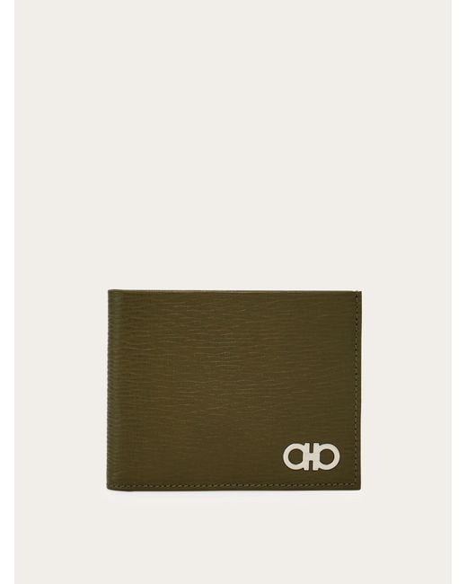 Ferragamo Green Gancini Wallet With Id Window for men