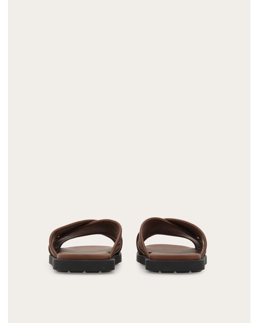 Ferragamo Brown Gancini Ornament Sandal for men