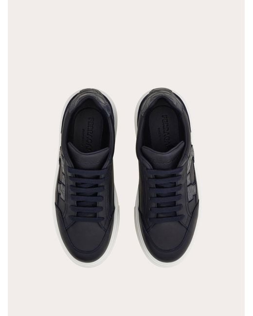 Hombre Sneakers Bajas Con Gancini Azul Talla Ferragamo de hombre de color Blue