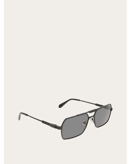 Ferragamo Gray Rectangular Frame Sunglasses for men
