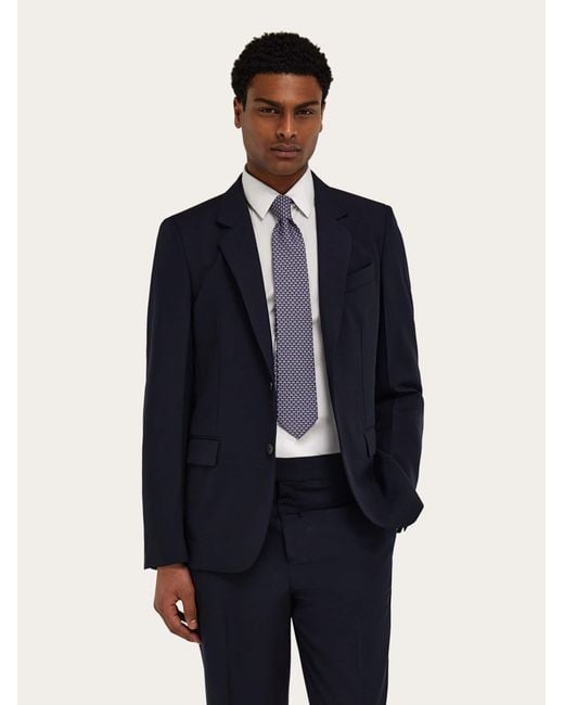 Ferragamo Blue Tournament Print Silk Tie for men