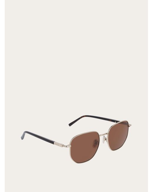 Ferragamo Natural Rectangular Frame Sunglasses for men