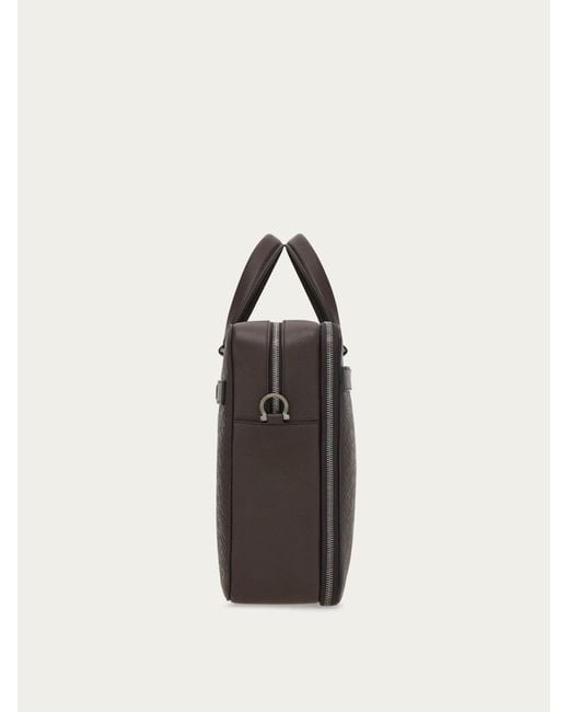Ferragamo Black Monogram Briefcase for men