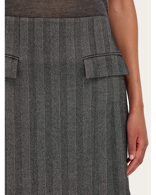 Donna Gonna Con Doppio Spacco di Ferragamo in Gray