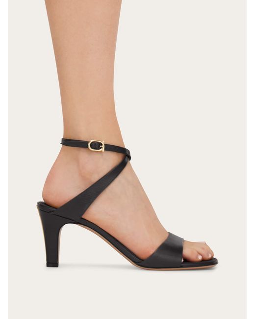 Ferragamo Natural Mid Heel Sandal