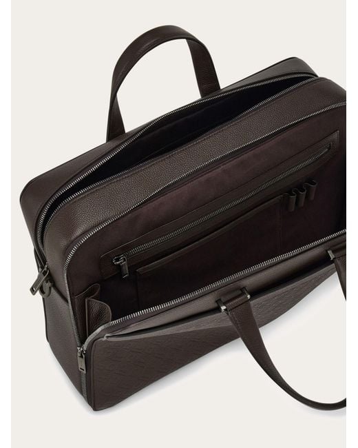 Ferragamo Black Monogram Briefcase for men