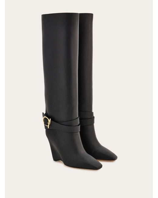 Mujer Botas Con Cuña Negro Talla .5 Ferragamo de color Black
