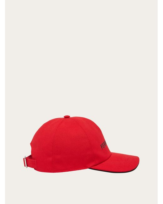 Ferragamo Red Baseball Cap With Signature for men