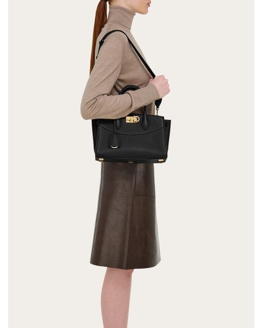 Ferragamo Black New Studio Soft Bag (M)