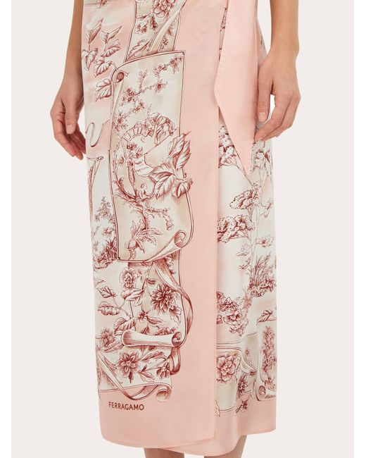Ferragamo Pink Voyage Print Silk Sarong