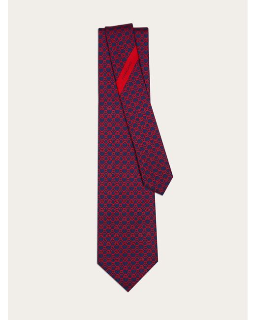 Ferragamo Purple Wave Print Silk Tie for men