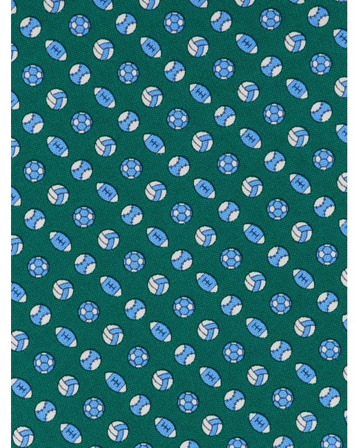 Ferragamo Blue Sport Print Silk Tie for men