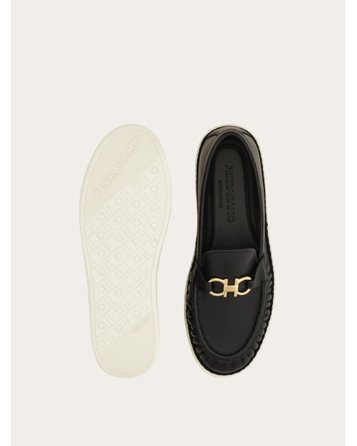 Ferragamo White Gancini Ornament Loafer .5