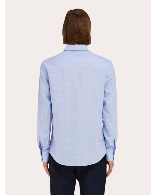 Ferragamo Blue Monogram Shirt for men