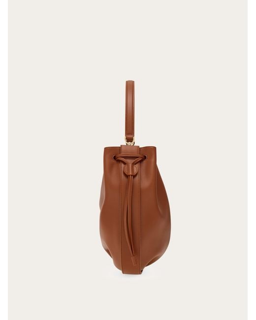Ferragamo Brown Hug Bucket Bag