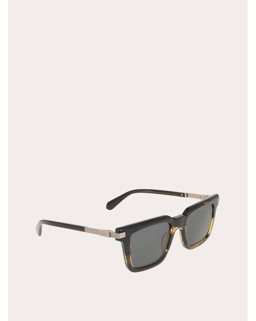 Ferragamo Gray Rectangular Frame Sunglasses for men