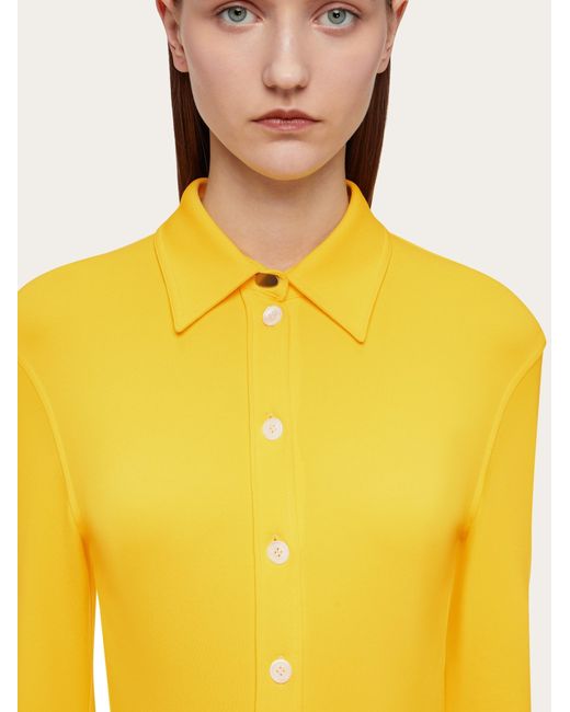 Ferragamo Yellow Stretch Jersey Shirt