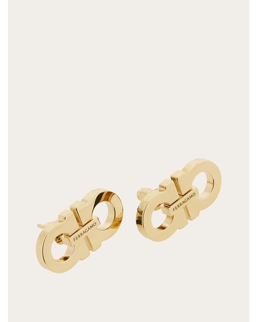 Ferragamo Natural Double Gancini Earrings