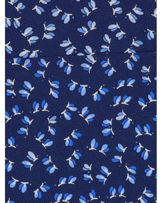 Ferragamo Blue Dragonfly Print Silk Tie for men