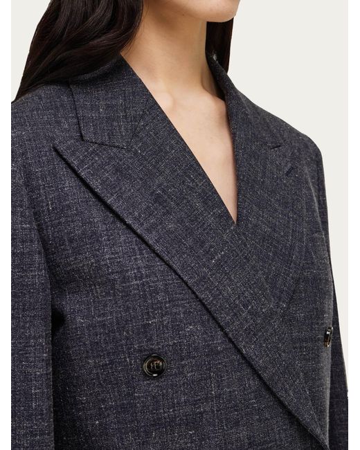 Ferragamo Blue Double Breasted Blazer