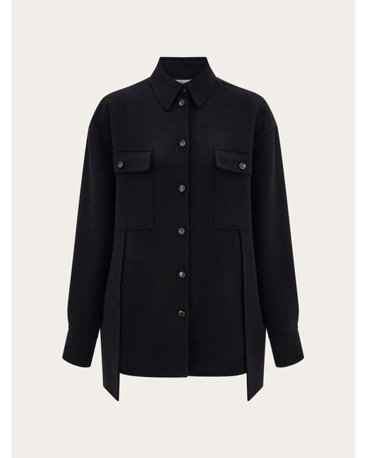 Ferragamo Blue Mixed Cashmere Overshirt